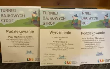 Podziękowania i dyplom