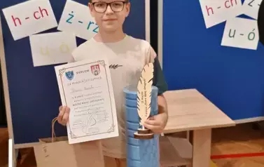 Franek Kukuła, uczeń klasy 3, kt&oacute;ry zajął 2 miejsce