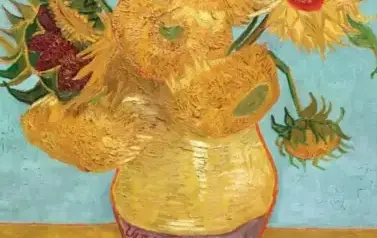 najsłynniejszy obraz Van Gogha zatytułowany Słoneczniki
