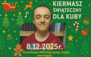 plakat z napisem Kiermasz dla Kuby