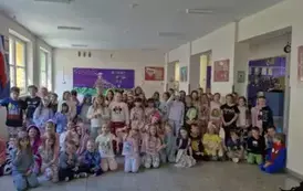 Dzień Piżamy - uczniowie w piżamach 