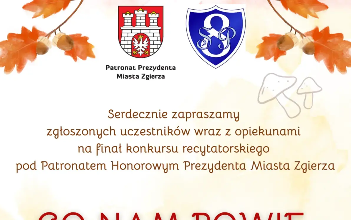 Plakat konkursu recytatorskiego Co nam powie Pani Jesień