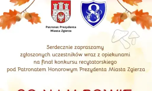 Plakat konkursu recytatorskiego Co nam powie Pani Jesień