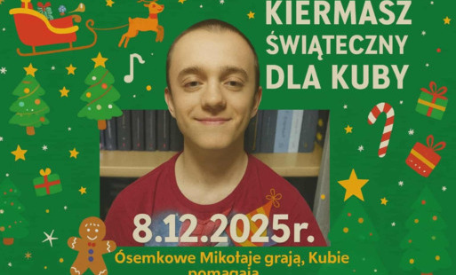 plakat z napisem Kiermasz dla Kuby