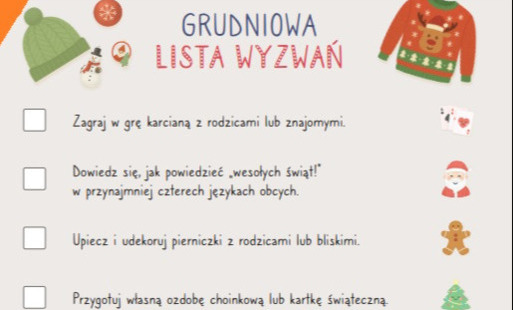 Grudniowa lista wyzwań dla uczniów SP8