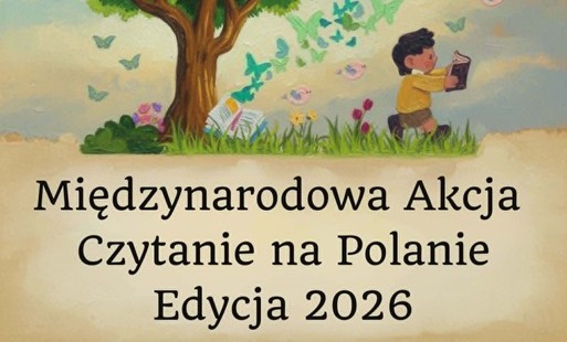 Fotografia przedstawia plakat promujący akcję czytelniczą Czytanie na Polanie 2026